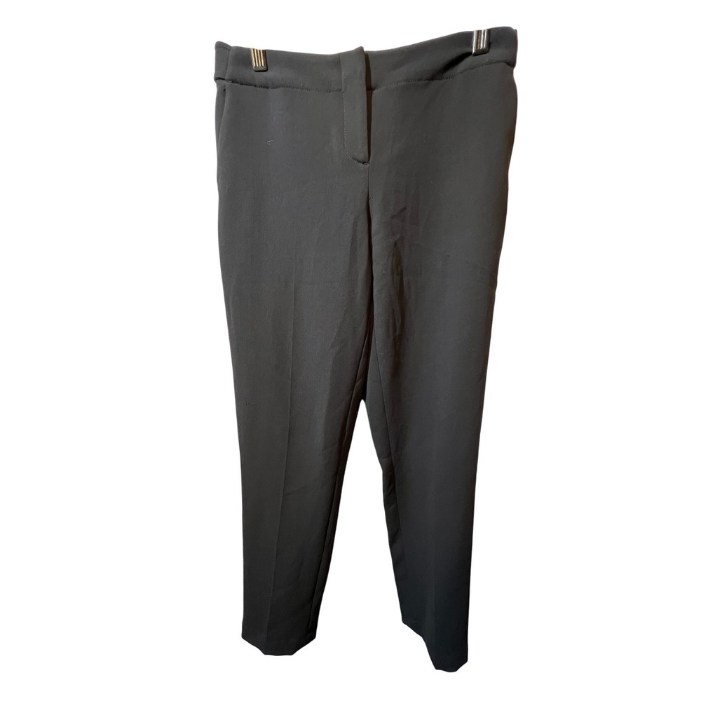 Theory Womens Pants Tapered Ankle Elastic Back Button Tab 0 Black Trousers
